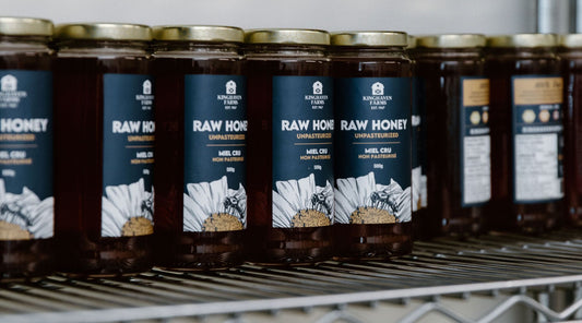 raw honey on a retail shelf