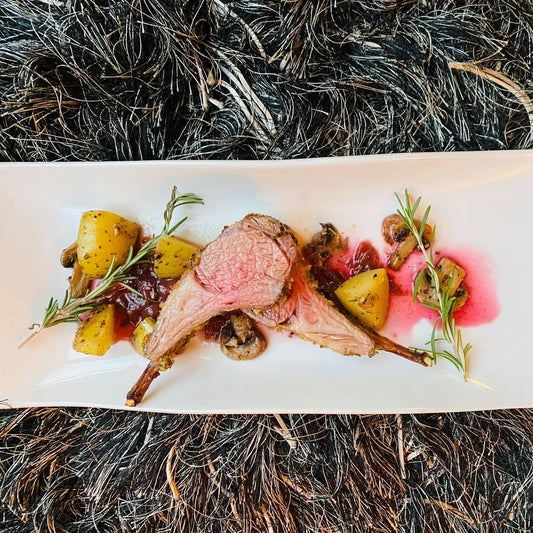 Rack of Lamb with Coronation Grape and Honey Reduction