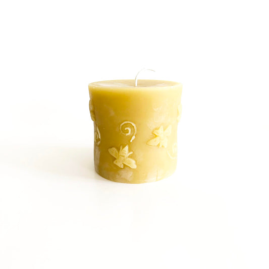 Beeswax Bee Pillar Candle