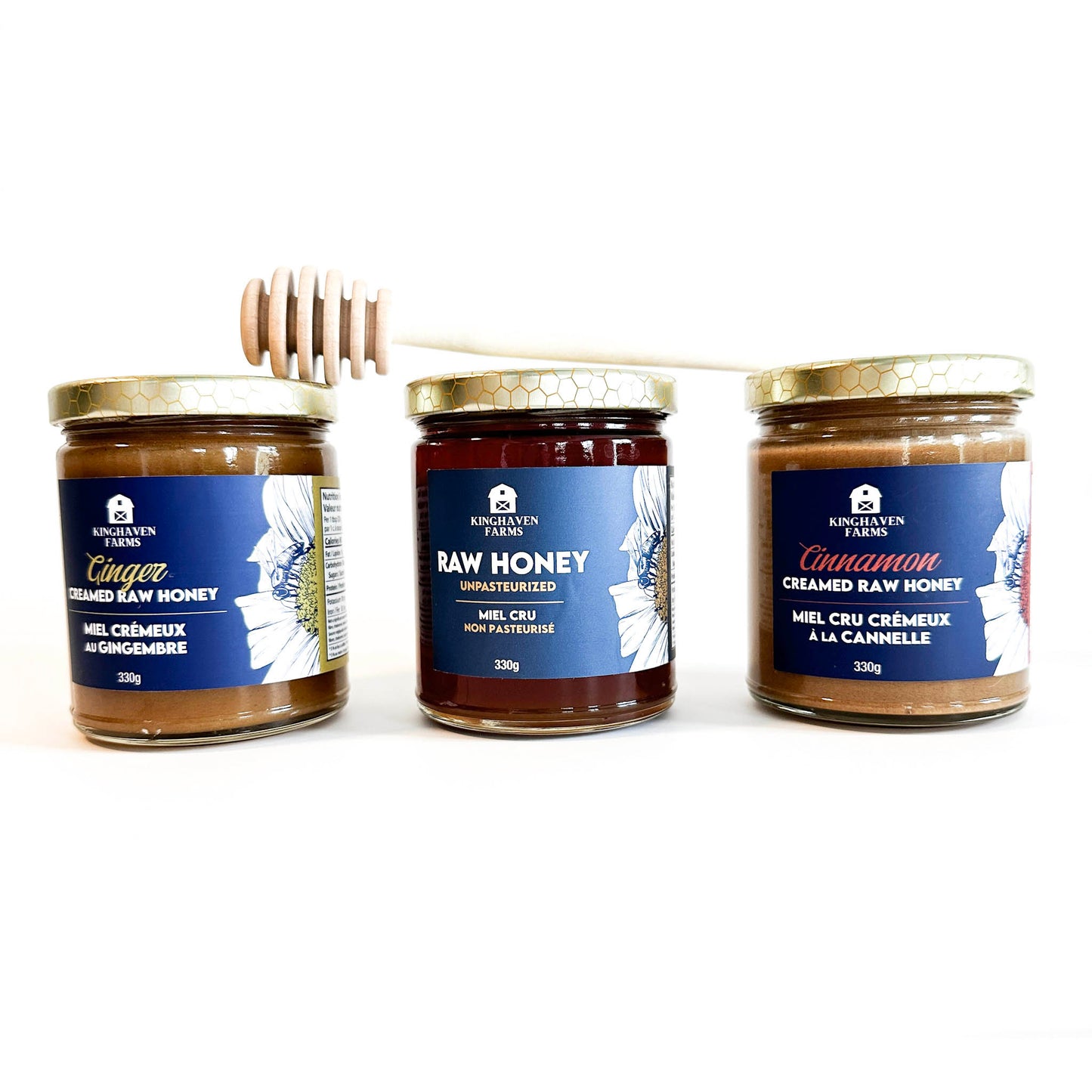 3 jars of kinghaven honey
