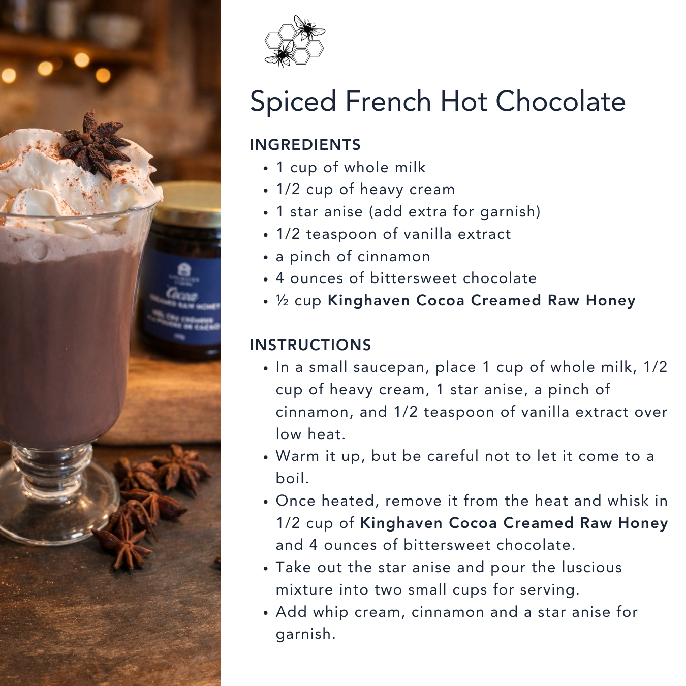 Cocoa Creamed Honey (330 g)