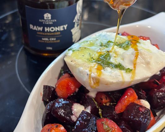 Root Vegetable Salad with Burrata and Honey Balsamic Dressing