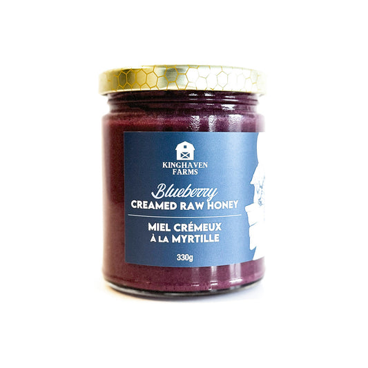 jar of blueberry creamed honey