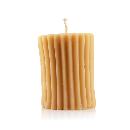 Beeswax Fluted Pillar Candle