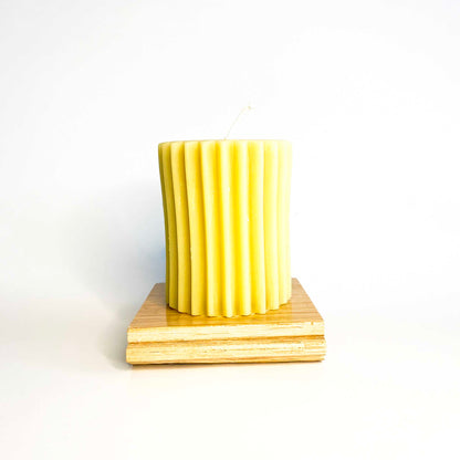 Beeswax Fluted Pillar Candle